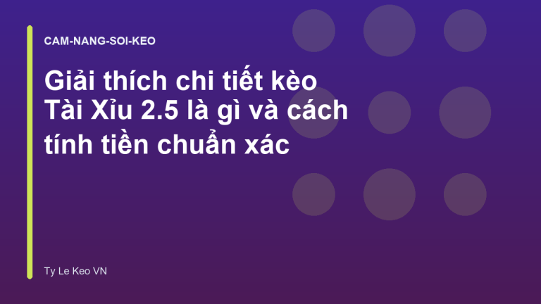 Giải thích chi tiết kèo Tài Xỉu 2.5 là gì và cách tính tiền chuẩn xác